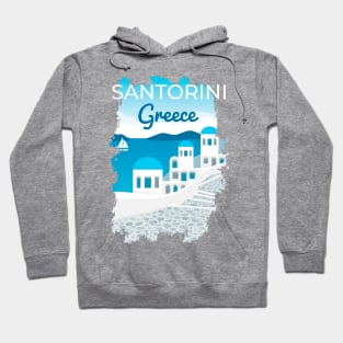 Santorini, Greece - retro travel poster Hoodie